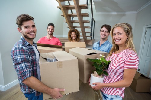 Van loading at a city property for a removal quote