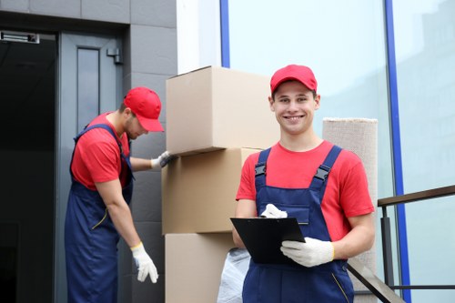 A moving team preparing a residential relocation for a house in Officer