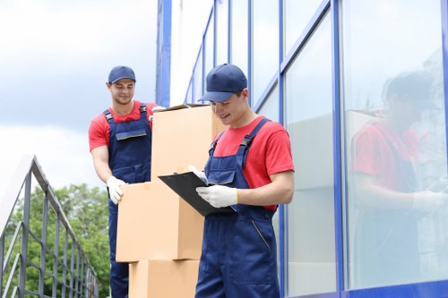 Removal van with sorted recyclable items ready for transfer station processing